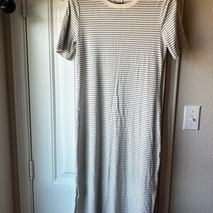 a new day Black and White Striped Midi Dress